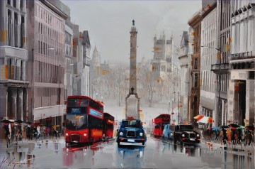 Regent St Ciudad de Westminster Reino Unido Kal Gajoum texturizado Pinturas al óleo